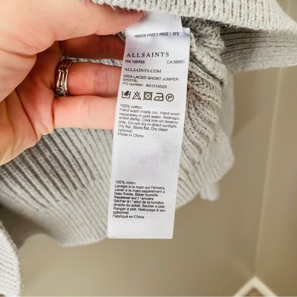 All Saints Pullover Sweater Gray Sz XS - Picture 5 of 8